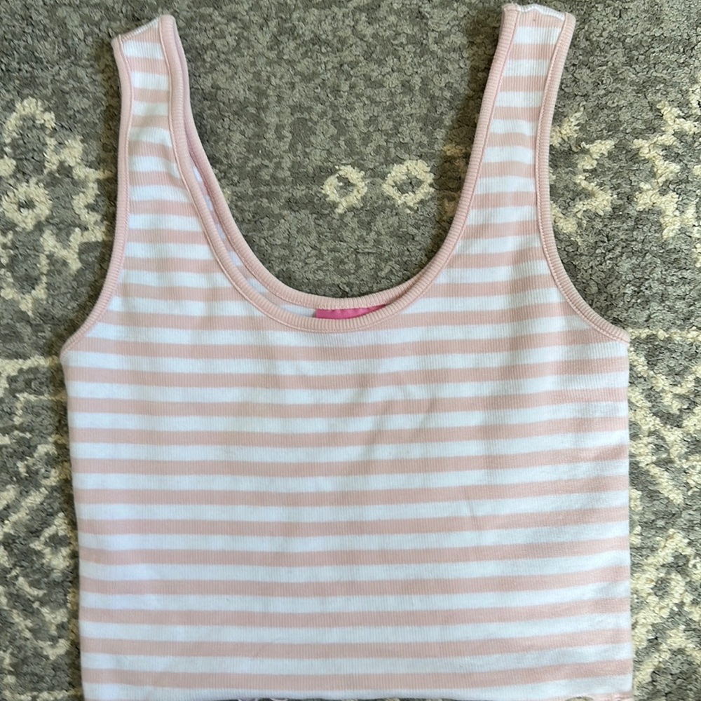 Stoney Clover x Target collab pink and white striped tank top